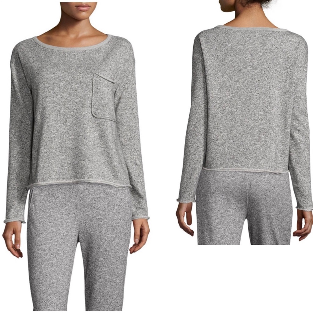 Atm Anthony Thomas Melillo Sparkle Gray Terry Sweatshirt Pullover Size M